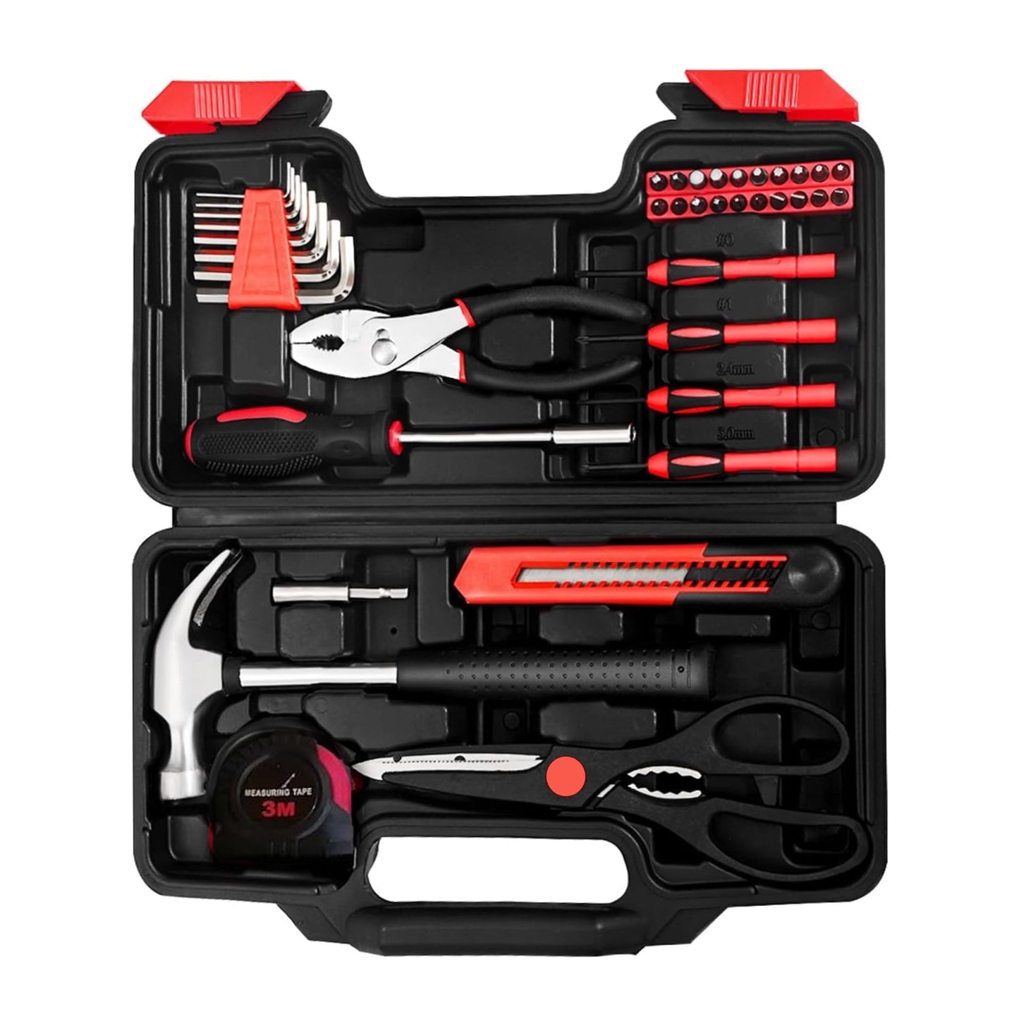 TORIO 39-Piece Home Tool Kit for DIY & Repairs - Ergonomic Handles, Durable Tools, Compact Storage Case