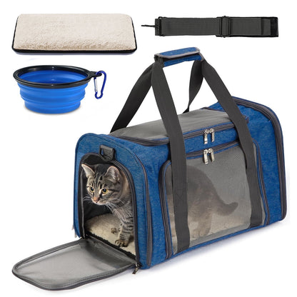 TORIO Pet Travel Backpack, for Cats & Small Dogs,Comfortable & Breathable, Ideal for Long Journeys,Blue