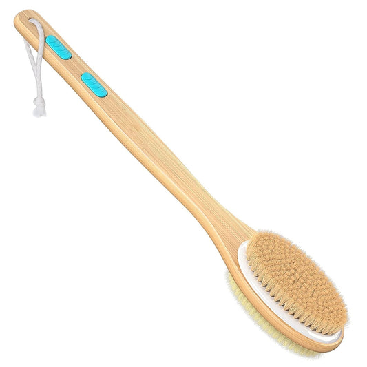 Torio Long Handled,Shower Brush with Dual Sided Massage Head Deep Clean and Relaxation for All Ages