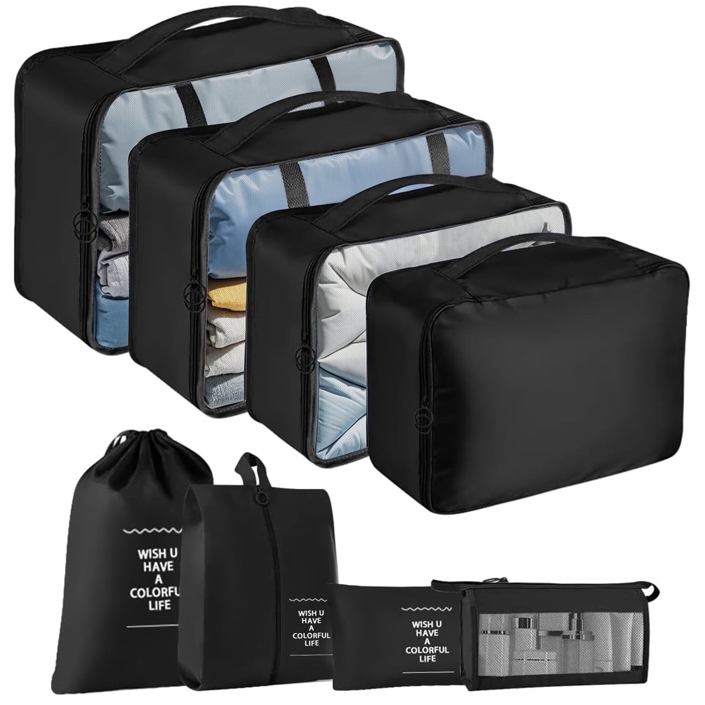 8PCS Packing Cubes for Travel, Luggage Organizer Bags