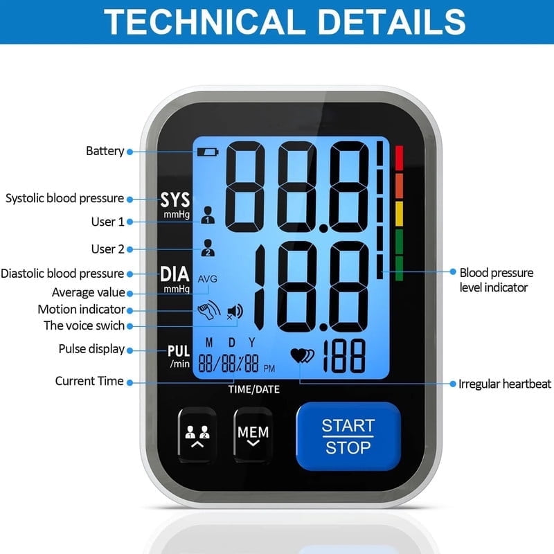 Upper Arm Blood Pressure Monitor FSA Eligible Automatic Digital BP Machine Blood Pressure Cuffs with Speaker Large Cuff