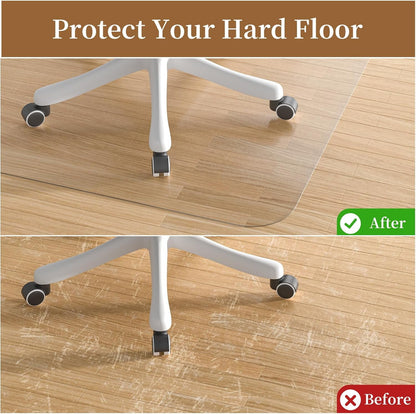 Office Chair Mat for Hardwood Floor, 30" X 48" Desk Chair Mat for Hard Floors, PVC Clear Floor Protector for Home and Office Floor Mat - Can't be Used on Carpet