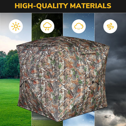 Pop-Up Hunting Blind, Portable 270?¡ãSee Through Camouflage Ground Blind, 2-3 Person, Durable Tent for Deer & Turkey Hunting with Carrying Bag