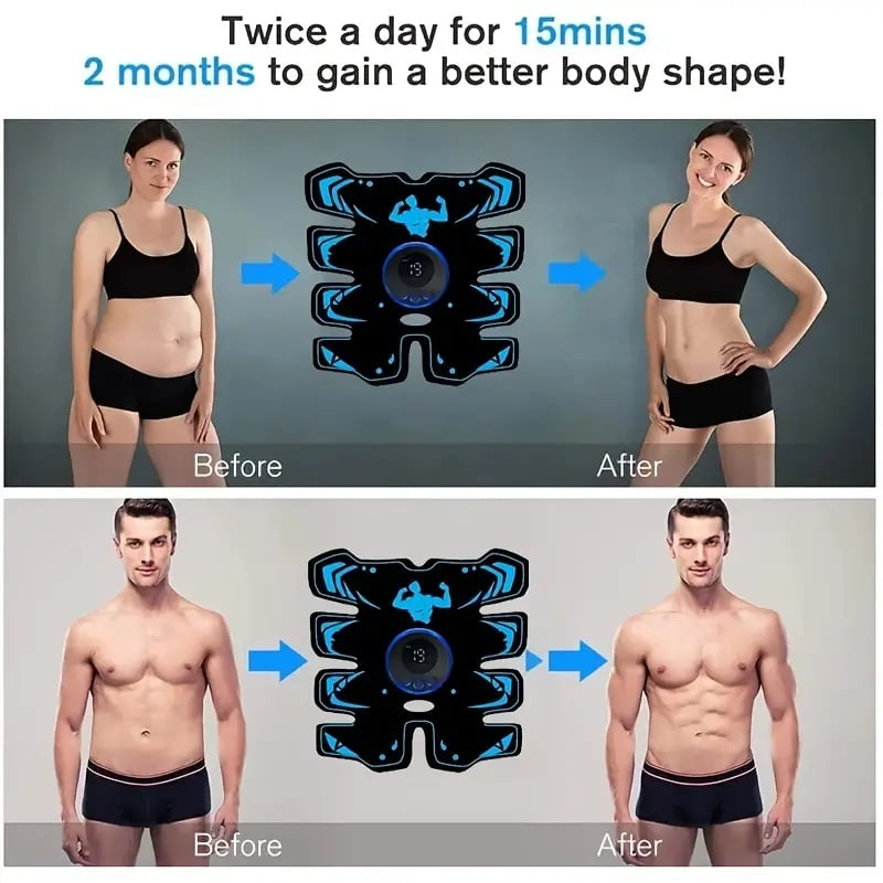 Abs Stimulator Ab Stimulator Rechargeable Ultimate Abs Stimulator for Men Women Abdominal Work Out Abs Power Fitness Abs Muscle Training Workout Equipment Portable