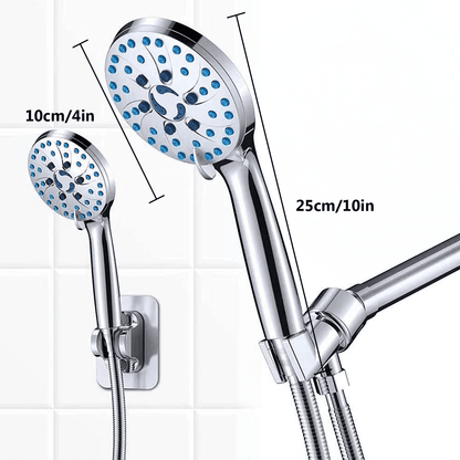 ATUPEN 4'' Shower Head with Handheld,High Pressure 7 Spray Mode Chrome Showerhead Clean Tub,Tile & Pets