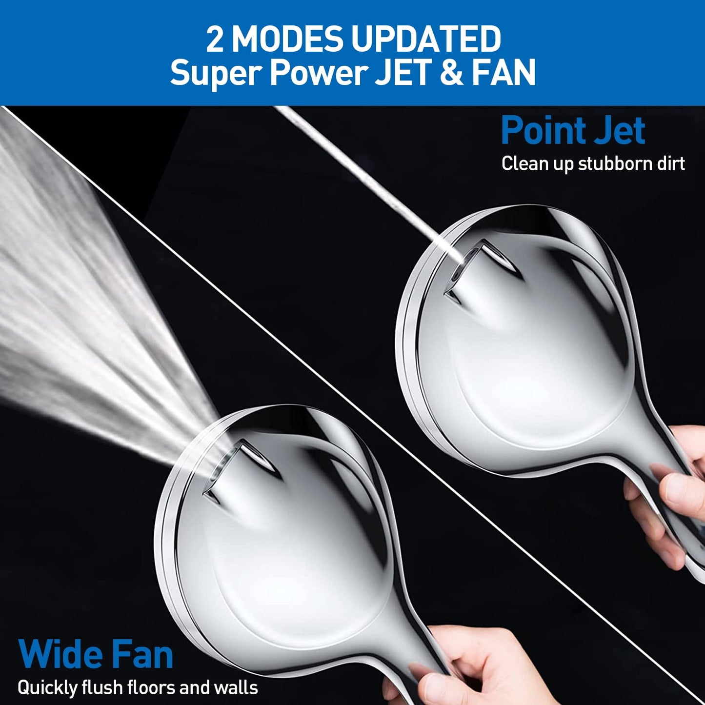 ATUPEN Shower Head with Handheld, High Pressure 10 Modes with 59" Stainless Steel Hose Adjustable Holder
