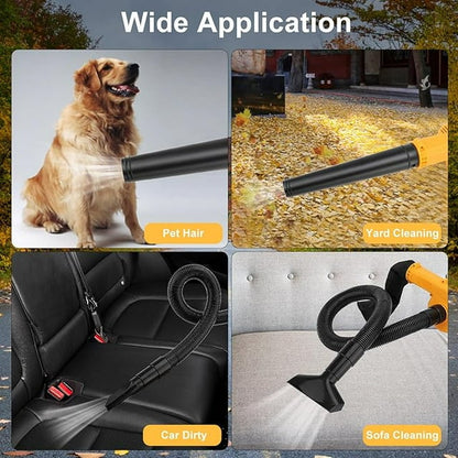 Hurricane Class Electric Leaf Blower, Super Wind Power, Variable Speed Electric Leaf Blower with 2 x 4.0Ah Batteries and Charger, Leaf Debris Cleared Instantly, for Yard, Hallway, Warehouse Cleaning