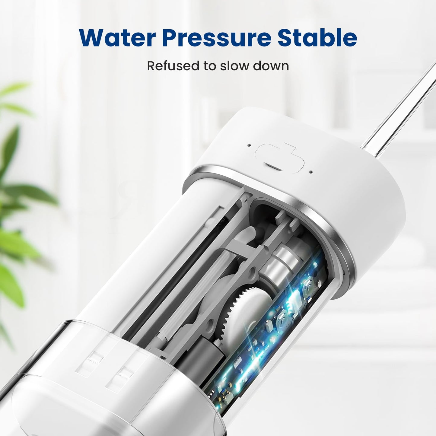 Portable Water Flosser for Teeth: Oral Irrigator Water Teeth Cleaner Pick with 5 Modes, Rechargeable 5 Jet Tips Floss Picks for Home Travel,White