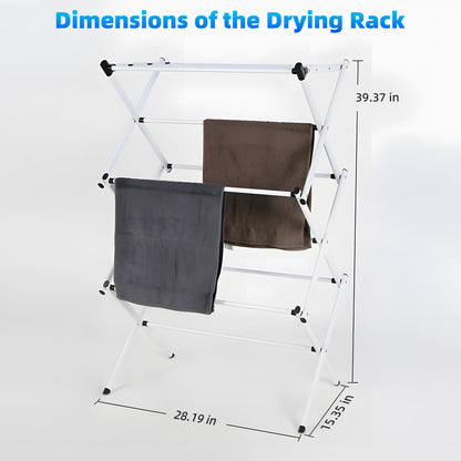 TORIO Foldable Clothes Drying Rack, Space-Saving, Durable, Adjustable, Ideal for Apartments & Dorms