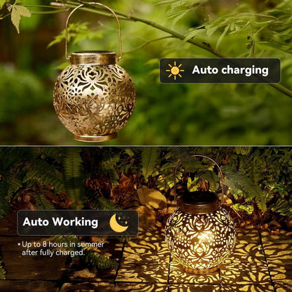 Outdoor Solar Hanging Lantern Lights, Christmas Decorations Gift for Women Garden Decor Patio Lawn Yard