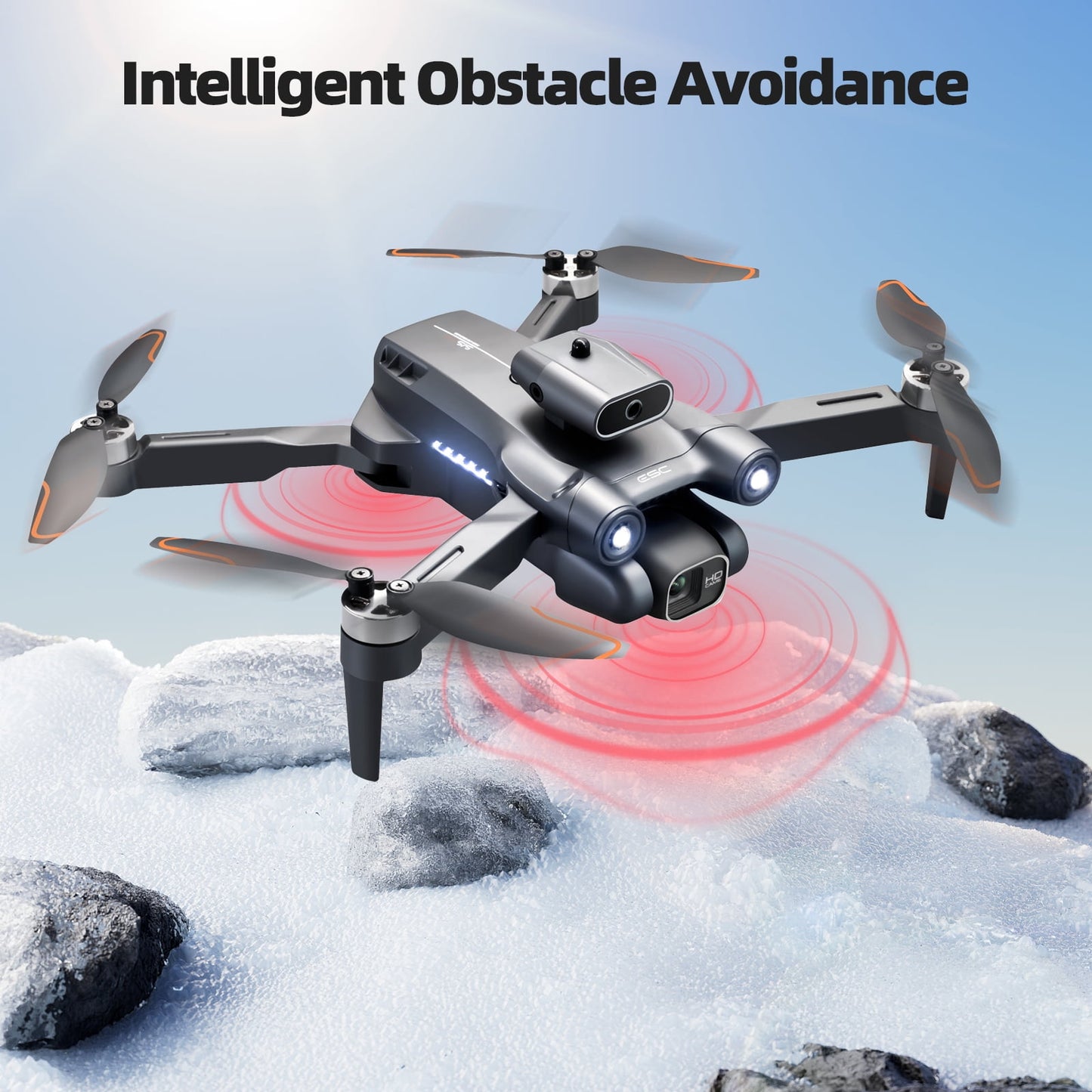 Mini Drone with Camera - Drones for Adults Kids, 4K HD Foldable Drone with Stable Hover, Auto-Follow, Trajectory Flight, Gravity Control, 90° Adjustable Lens,2 Batteries,Toy for Boys 8-15