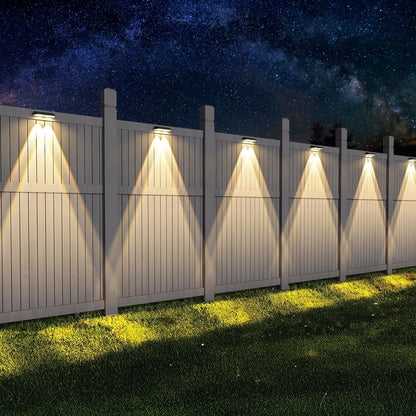 Solar Fence Lights Outdoor - Waterproof 3 Mode Solar Deck Lights for Outside Yard Railing Step Patio Stair and Wall (6 pack)