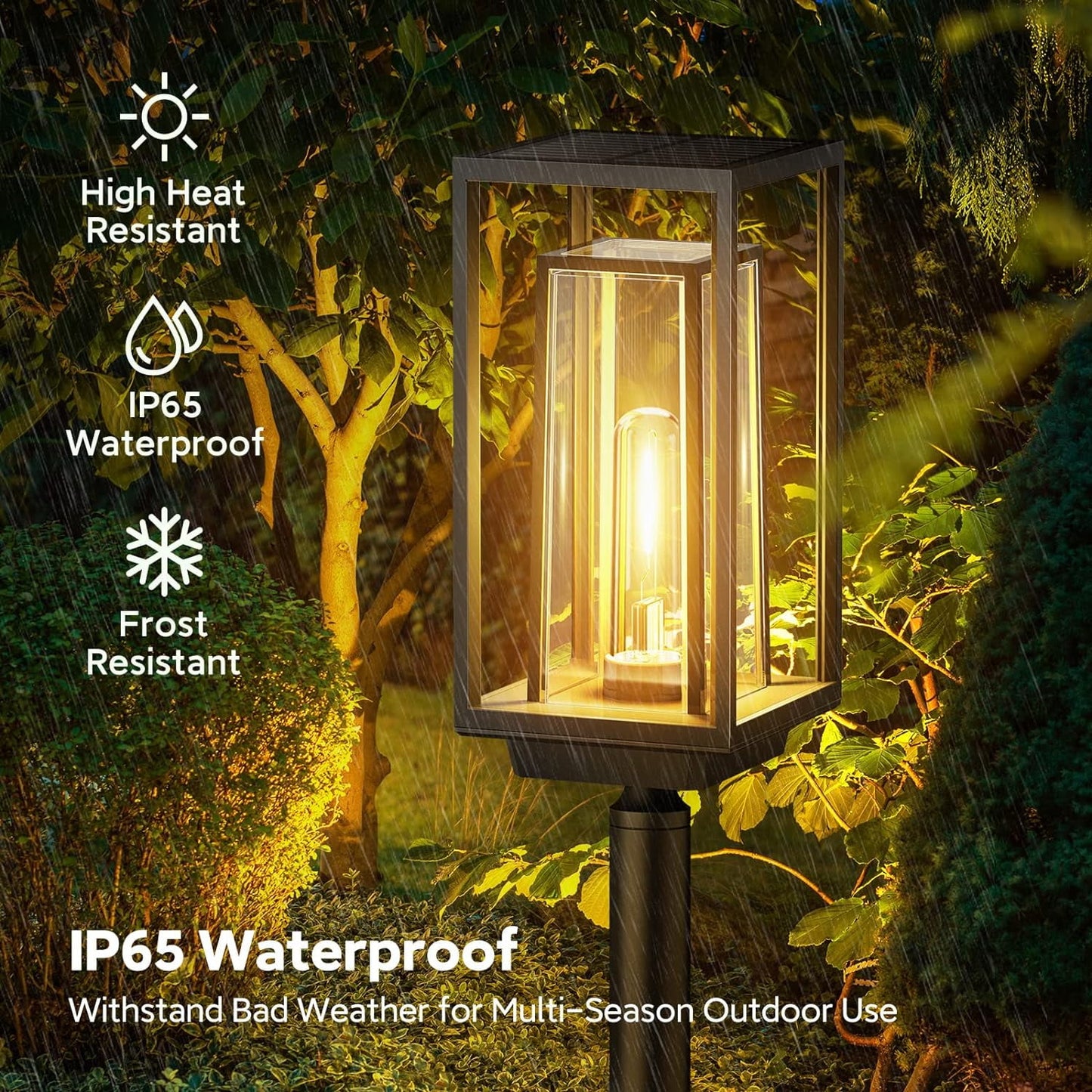 4 Pack Bigger Size Solar Lights for OutsideWaterproof Solar Powered Outdoor Lights for Yard Path Landscape WalkwaySolar Pathway Lights OutdoorSuper Bright Up to 14Hrs Solar Garden Lights