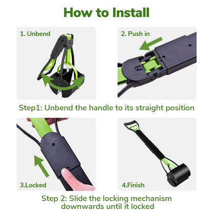 ABSOKE Pooper Scooper,Folding Dog Poop Scooper for Large Small Dogs,Portable Dog Poop Pick up Tool for Yard,Grass,Dirt,Gravel