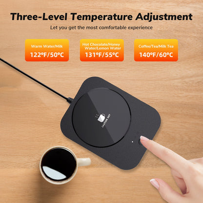 MichPong Coffee Mug Warmer, Electric Coffee Warmer for Desk with Auto Shut Off&3 Temp Settings, Heated Coffee Mug  for Coffee, Beverage, Milk, Tea, Coffee, Gift (No Cup)