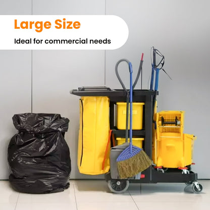 50-55 Gallon Large Trash Bags, 50 Count Heavy Duty Black Garbage Bags for Office, Waste, Lawn and Leaf, 1.5 Mil