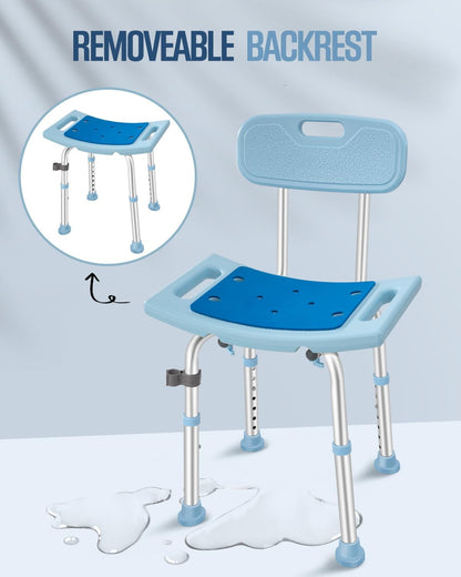 Shower Chair with Back for Elderly Seniors,Shower Stools and Benches for Adults,Bath Chair Shower Benches for The Disabled,Shower Seats,Tub Chair