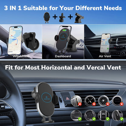Car Charger Mount Compatible for iphone, Phone Charger Holder for Car Dashboard, Hands Free Car Phone Holder Mount Dash Compatible for iphone 16 15 14 13 12 Pro Max Plus Car Accessories