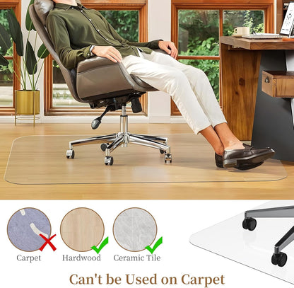 Office Chair Mat for Hardwood Floor, 30" X 48" Desk Chair Mat for Hard Floors, PVC Clear Floor Protector for Home and Office Floor Mat - Can't be Used on Carpet