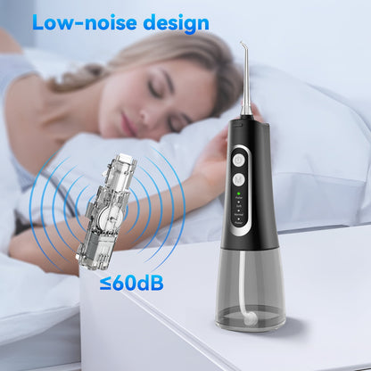 AMBLER Cordless Water Flosser for Teeth,4 Modes 4 Jet Tips Rechargeable Dental Oral Irrigator for Home and Travel (Black)