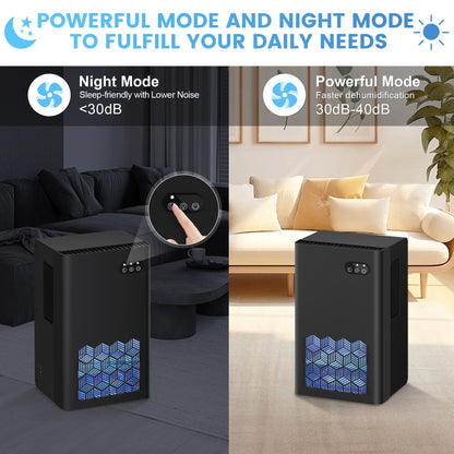Dehumidifier, Dehumidifiers for Room, 95 OZ Water Tank, (950 sq.ft) Dehumidifiers for Basement Home Bathroom Bedroom with Auto Shut Off, 7 Colors LED Light, Black