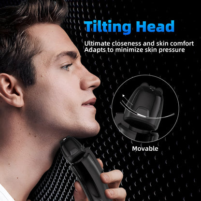 Electric Razor for Men - Handheld Design Hair Trimmer with LED Display Cordless Foil Shaver