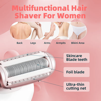 Electric Razor for Women - Cordless Shaver with LED Light, Body Hair Removal for Legs and Underarms Public Hairs
