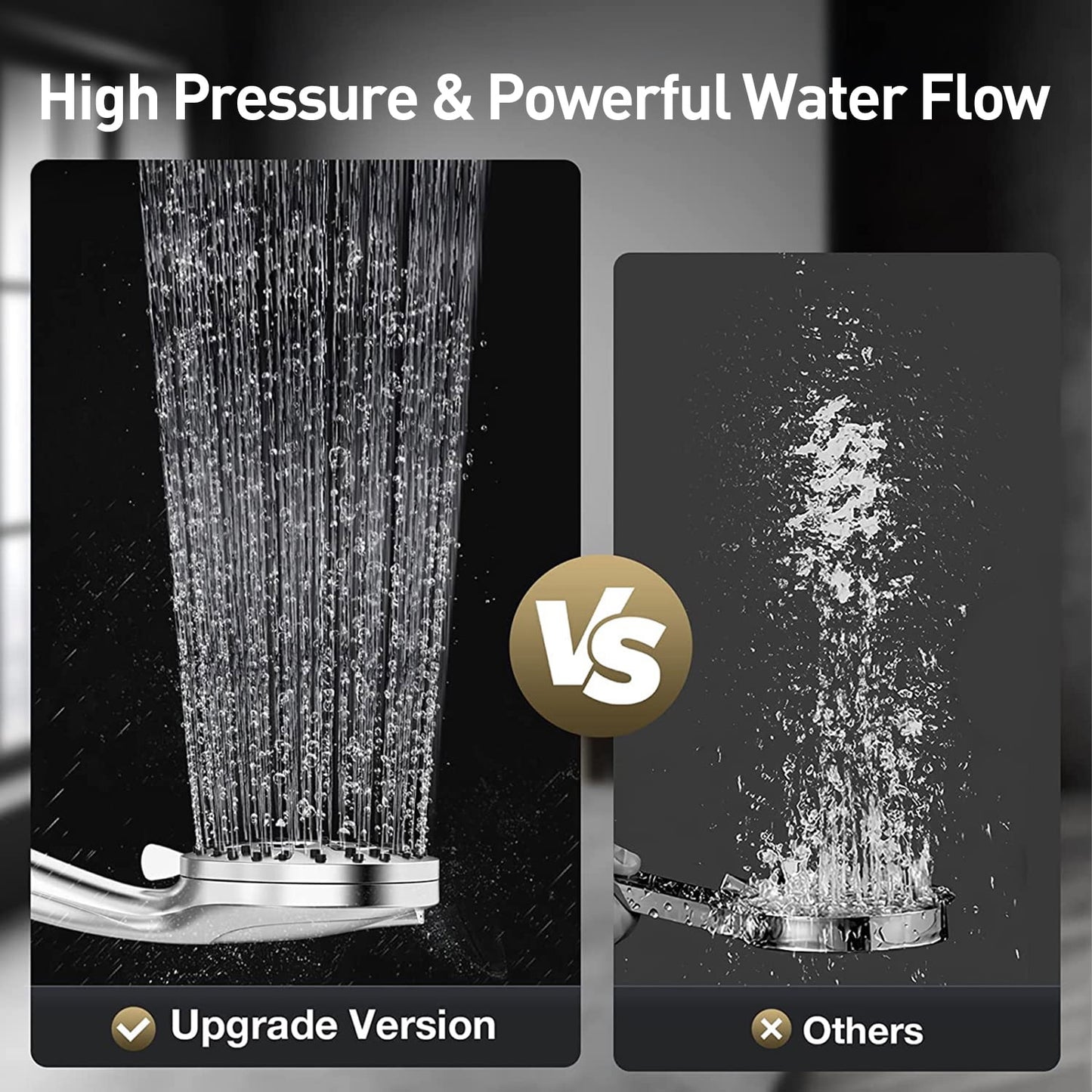 ATUPEN Shower Head with Handheld, High Pressure 10 Modes with 59" Stainless Steel Hose Adjustable Holder