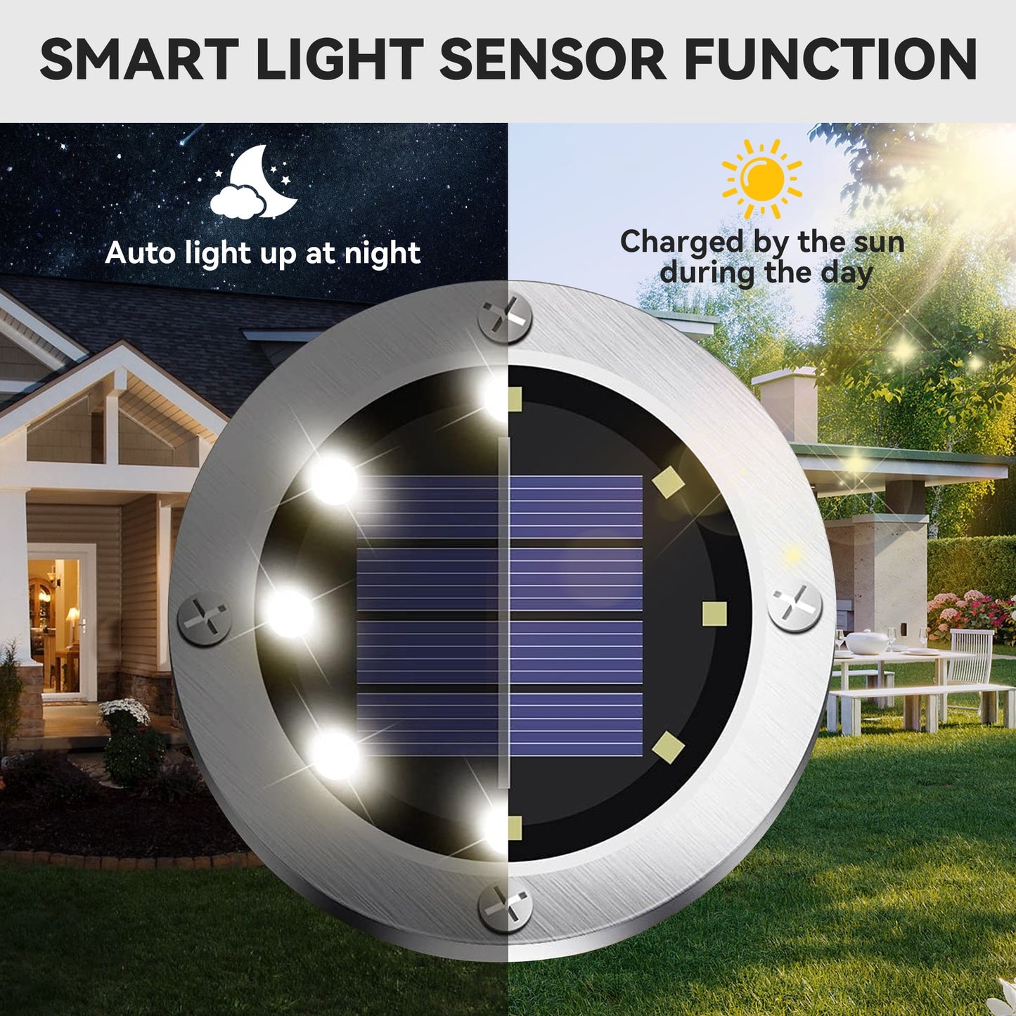 Solar Lights Outdoor Waterproof, 12 Packs LED In-Ground Lights Outdoor Solar Lights for Yard Patio Garden Lawn Deck Outside Pathway Walkway Sidewalk