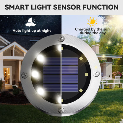 Solar Lights Outdoor Waterproof, 12 Packs LED In-Ground Lights Outdoor Solar Lights for Yard Patio Garden Lawn Deck Outside Pathway Walkway Sidewalk
