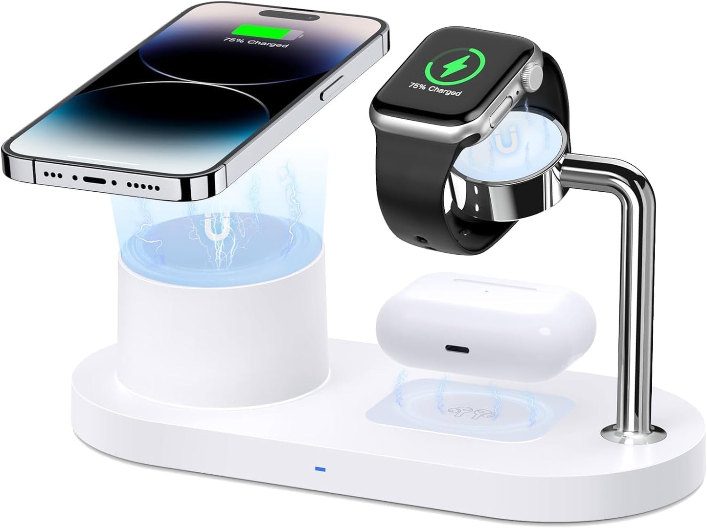 ETEPEHI Wireless Charger Compatible for iPhone: 3 in 1 Magnetic Charging Station Compatible for iPhone iWatch & Airpods