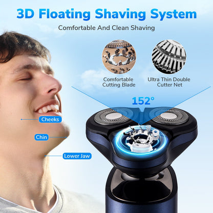 detects motiond Electric Razor: Men's Electric Shavers, Rechargeable Wet Dry Beard Trimmer with LED Display - Cordless Portable Razor