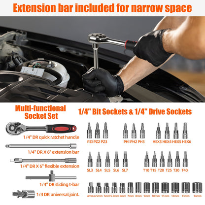 TORIO 171-Piece Tool Set, Complete Home & Garage Repair Kit with Wrenches, Screwdrivers, Pliers, Hammers & More