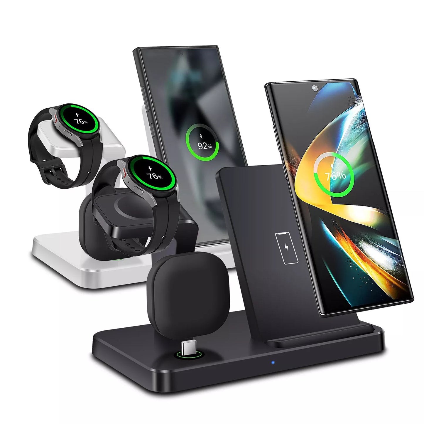 4 In 1 Fast Wireless Charger Charging Station For iPhone Samsung Galaxy Watch Ultra/7 S25