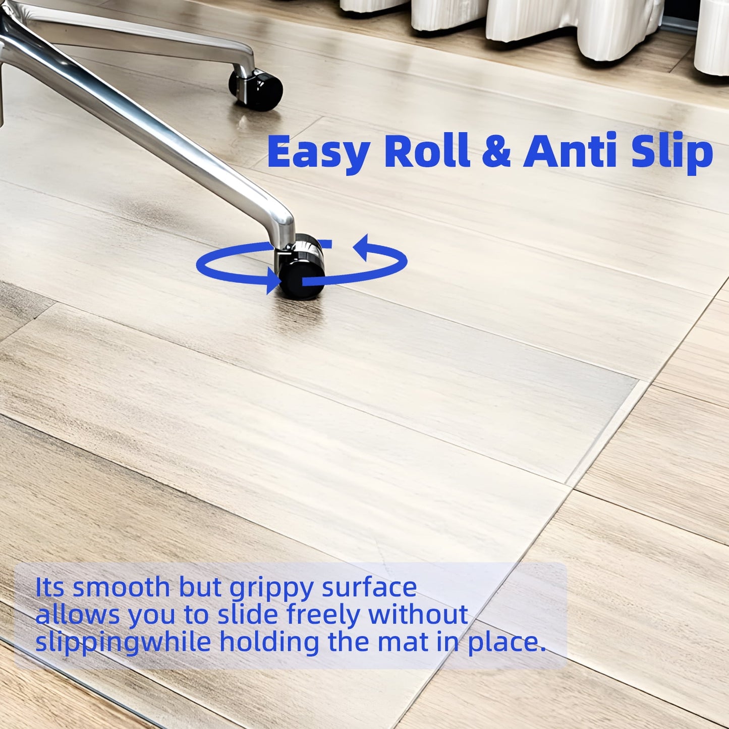 Kailwokk Office Mat,36" x 48" Rectangle Clear Chair Mat for Easy Glide,PVC Floor Mat for Office and Home Hardwood Floor