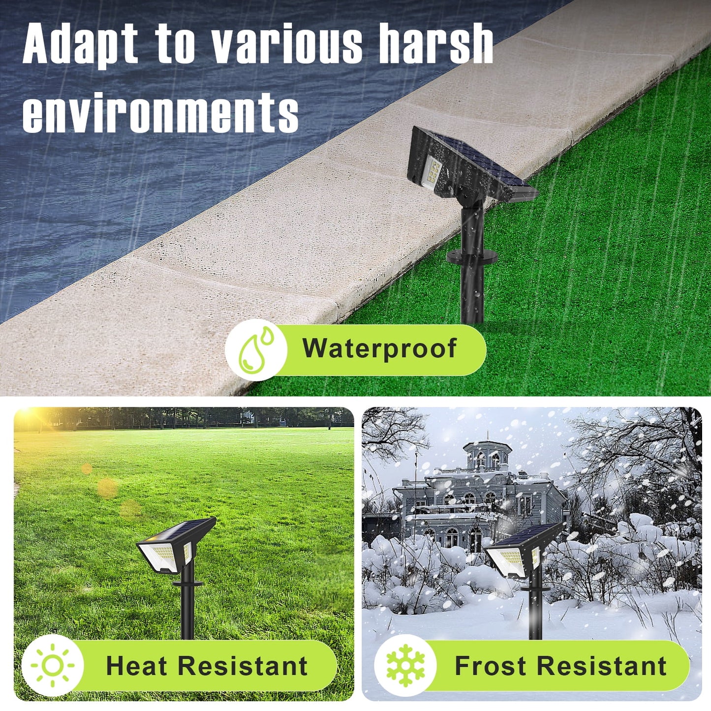 Solar Outdoor Lights, LED Solar Lights Outdoor Waterproof, Solar Walkway Lights Maintain 10 Hours of Lighting for Your Garden, Landscape, Path, Yard, Patio