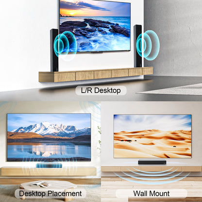 ETEPEHI Sound Bar for TV - 5.3 Bluetooth Soundbar Speaker with Bluetooth/Optical/AUX Connection for PC/Gaming/ /Projectors, 16"