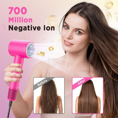 detects motiond Hair Dryer, 110000 RPM Ionic Travel Blow Dryer Mothers Day Gifts for Women, Pink