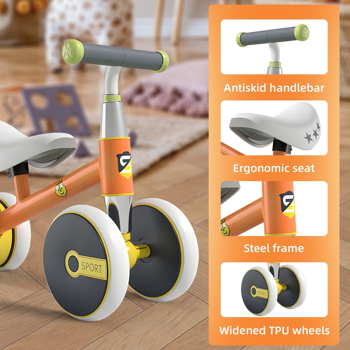 Baby Balance Bike Toys for 1 Year Old Boy Gifts, 10-36 Month Toddler Ride On Toys for Boys & Girls