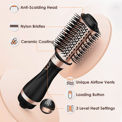 Hair Dryer Brush Blow Dryer Brush in One Oval Brush Hot Air Brush Set for Straightening/Drying/Curling Multi-Temperature Settings