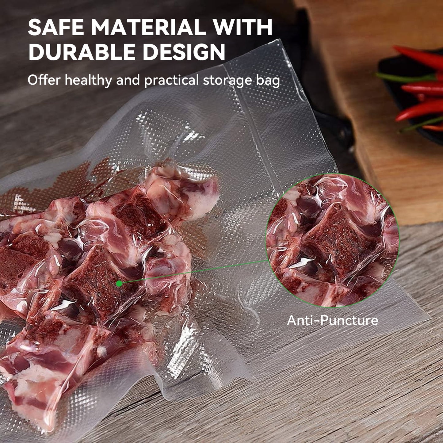 Torio BPA-Free Vacuum Sealer Bags, 2 Rolls (11.8" x 16.4') Heavy Duty Commercial Grade for Freezer & Sous Vide Cooking