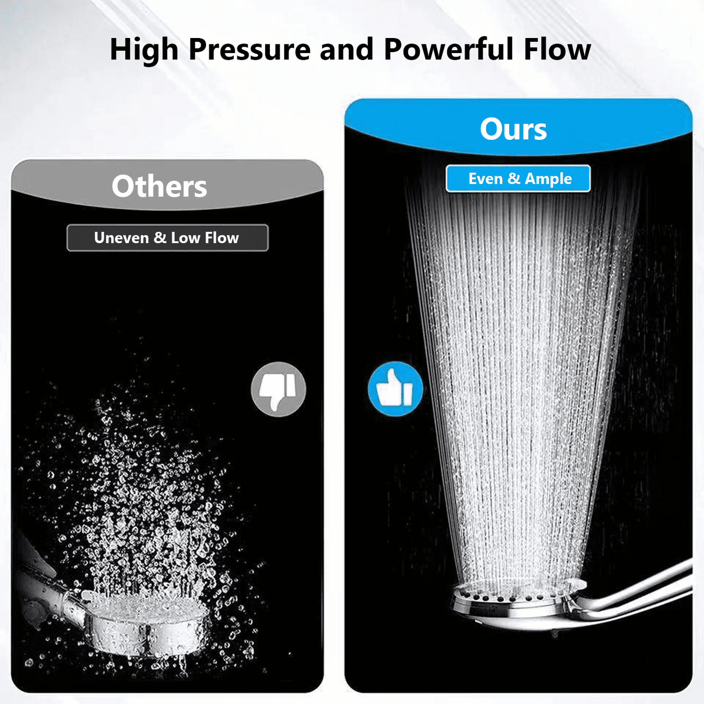 ATUPEN 4'' Shower Head with Handheld,High Pressure 7 Spray Mode Chrome Showerhead Clean Tub,Tile & Pets