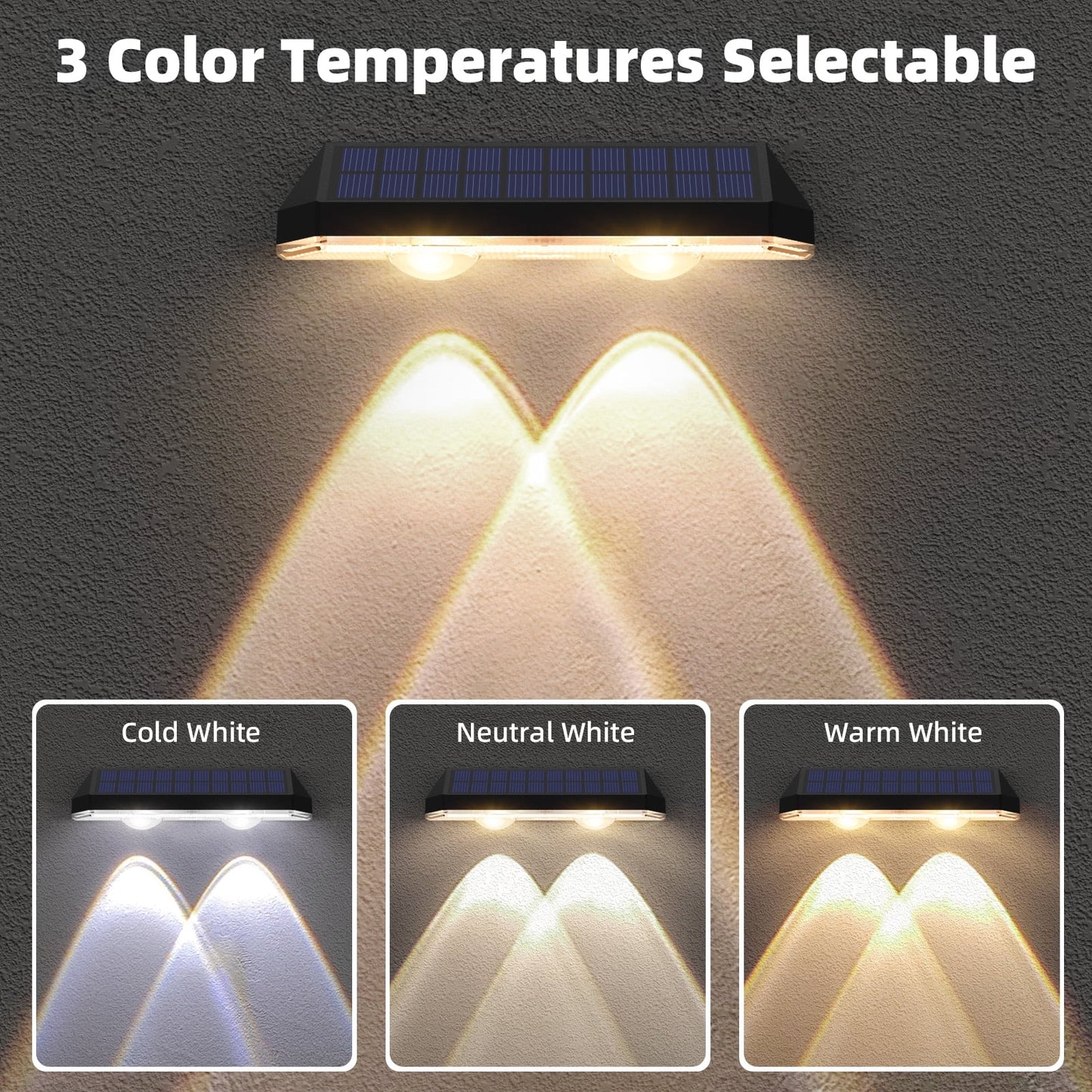 Solar Fence Lights Outdoor - Waterproof 3 Mode Solar Deck Lights for Outside Yard Railing Step Patio Stair and Wall (6 pack)