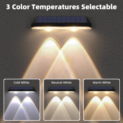Solar Fence Lights Outdoor - Waterproof 3 Mode Solar Deck Lights for Outside Yard Railing Step Patio Stair and Wall (6 pack)