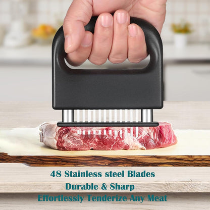 Meat Tenderizer,Stainless Steel Ultra Sharp Needle Blade Tenderizer for Tenderizing Steak, Beef with Cleaning Brush,Durable Baking Kitchen Accessories