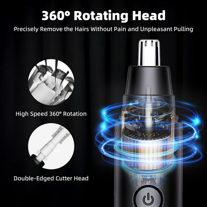 Nose Hair Trimmer, Rechargeable Nose Hair Trimmer for Men Women, IPX7 Waterproof, Detachable Head, Easy to Clean, Portable Travel Size Nose Trimmer