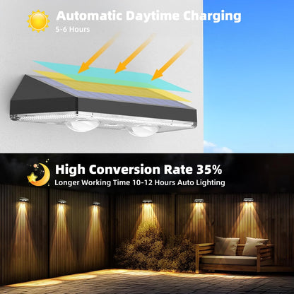 Solar Fence Lights Outdoor - Waterproof 3 Mode Solar Deck Lights for Outside Yard Railing Step Patio Stair and Wall (6 pack)