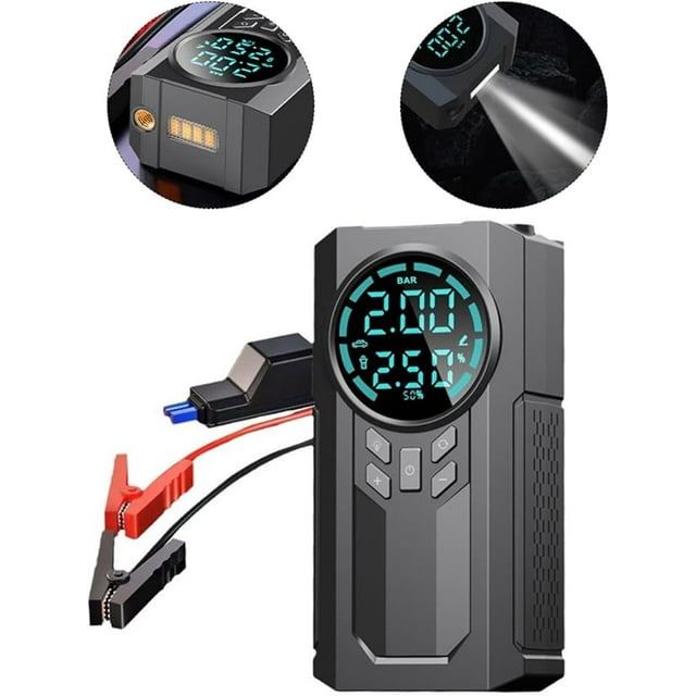 Torio MU-006-A Emergency Start Power Supply 12.8V,150PSI Digital Tire Inflator,10000mAh Large Battery for Car,Bike,Ball,Motorcycle