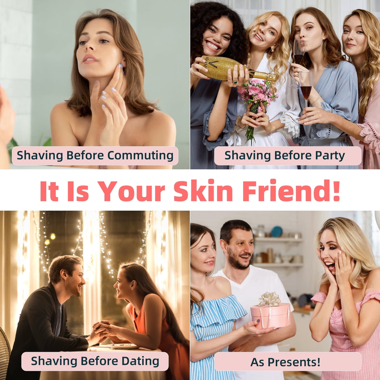 Electric Razor for Women - Cordless Shaver with LED Light, Body Hair Removal for Legs and Underarms Public Hairs