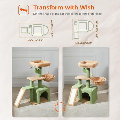 Flower Cat Tree 37in Cute Cat Tree Tower for Indoor Cats